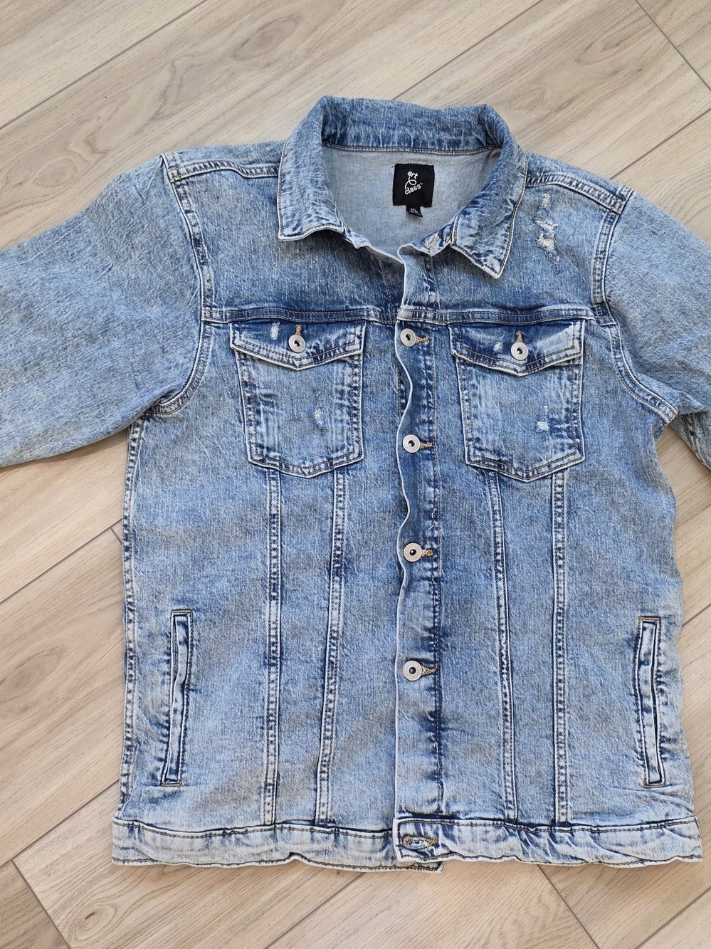 art class Light Blue Distressed Denim Jacket